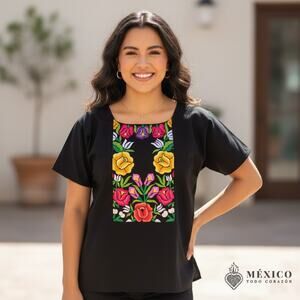 Mexican womans short  sleeve Blouse 16 x 22 inches  XSMALL SMALL